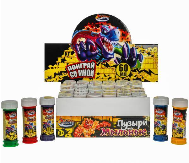 *Мыльные пузыри(ИграемВместе) 60мл Динозавры (01075-60ЭД)
