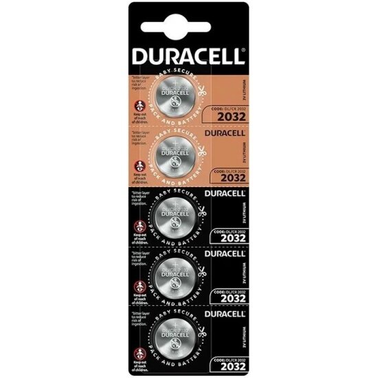Элемент питания Duracell CR2032 бл 5