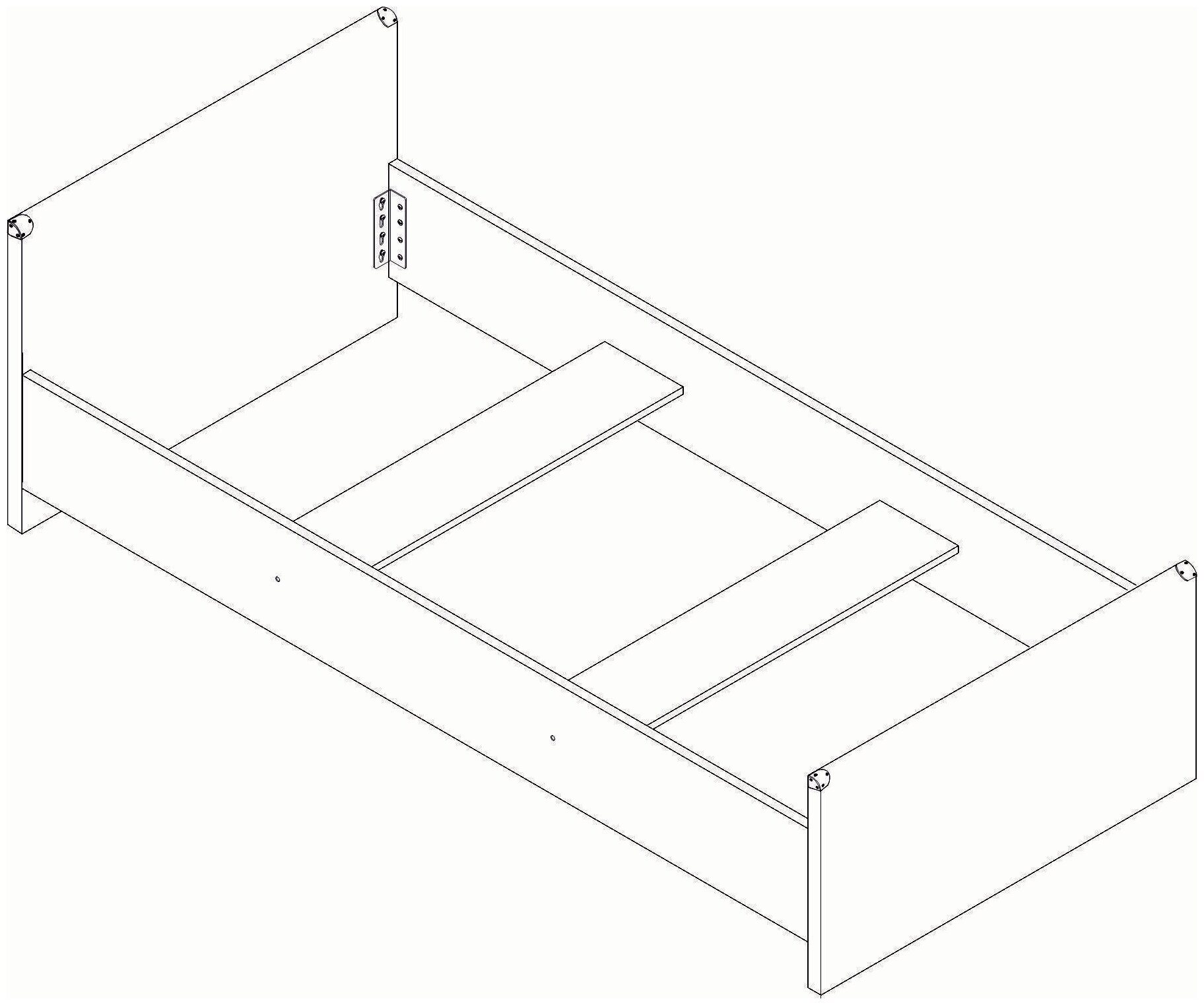 БРВ-Мебель Кровать односпальная шириной 90 см Индиана JLOZ 90 без основания сосна каньйон - фотография № 5