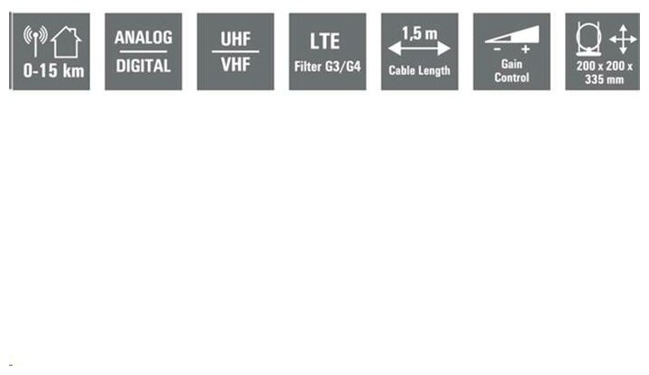 ТВ антенна Vivanco с усилителем и LTE фильтром (38884)