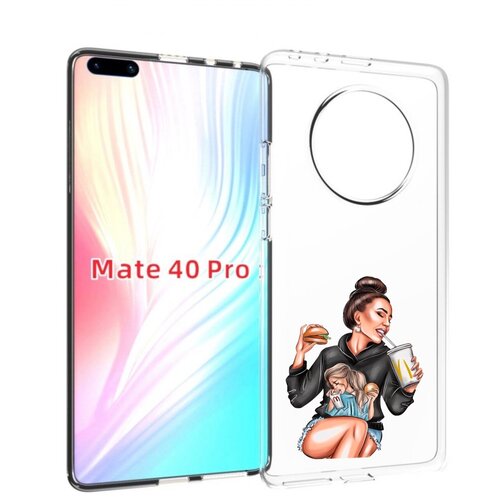Чехол MyPads любительница-макдональдс женский для Huawei Mate 40 Pro (NOH-NX9) задняя-панель-накладка-бампер