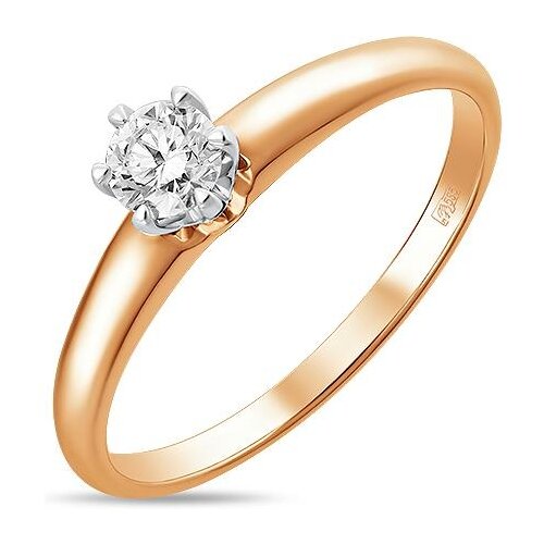 Золотое кольцо с бриллиантами R01-D-SOL44-025-G3, размер 17.5, мм
