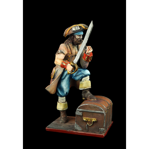 Оловянный солдатик SDS: Пират с сундуком и трубкой коллекционный солдатик sds гномы и испорченный завтрак