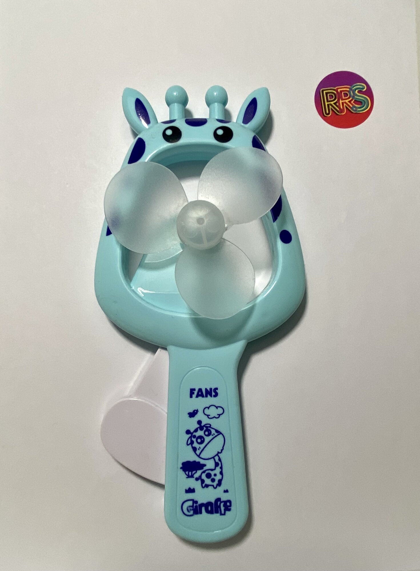 Вентилятор детский механический Giraffe, 20 см/ Вентилятор детский ручной/ Детский механический мини-вентилятор / игрушка Ветерок / Ручной вентилят