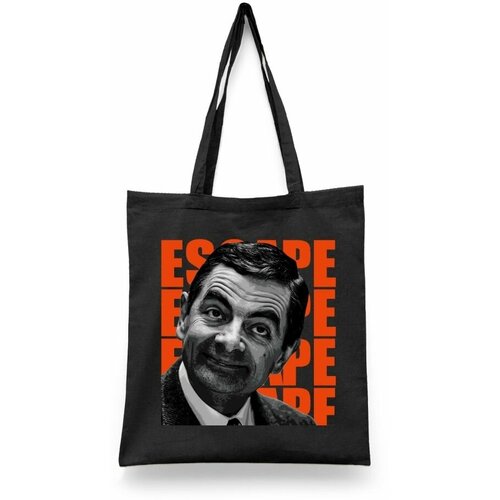 фото Сумка-шоппер унисекс каждому своё "мистер бин/искусство/арт" черная