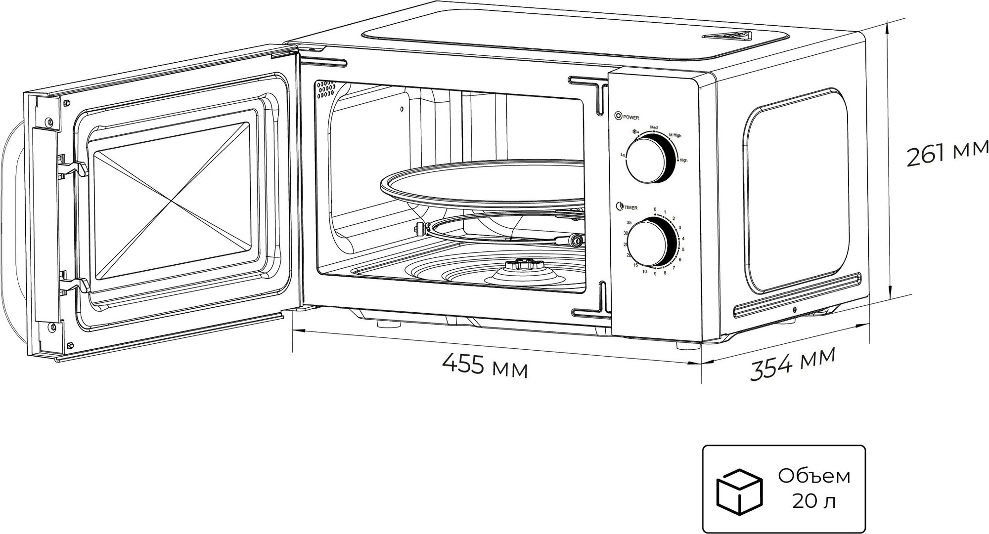 Микроволновая печь LEX FSMO 20.03WH - фотография № 6