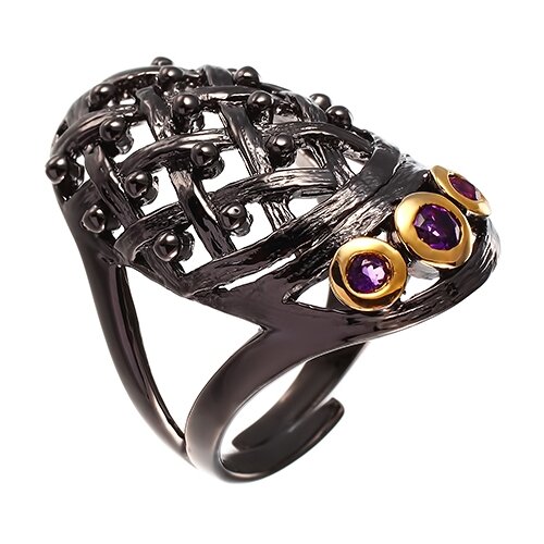 фото Element47 кольцо из серебра 925 пробы с аметистами br52677_ko_am_bj, размер 16.75