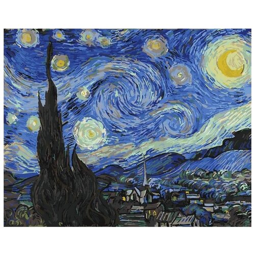Картина по номерам Звездная ночь Ван Гога, 40x50 см набор звездная ночь по мотивам картины в ван гога 38х26 риолис 1884
