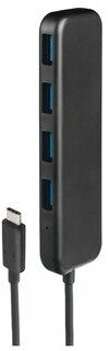USB-концентратор Rombica Type-C Hub, разъемов: 4, черный