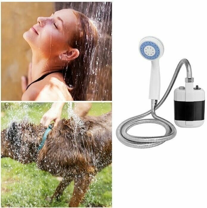 Походный переносной душ Portable Outdoor Shower с акуммулятором и USB зарядкой - фотография № 6