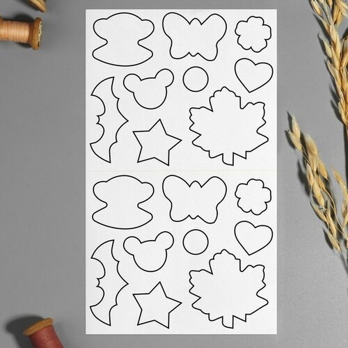 Набор фигурных заплаток ассорти клеевые лист 245 145 см 18 шт цвет белый 355₽