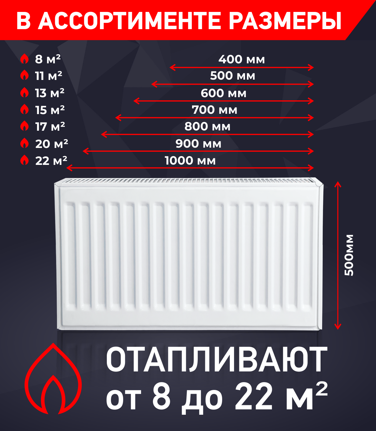 Радиатор отопления RENS 500х22х600 - фотография № 2