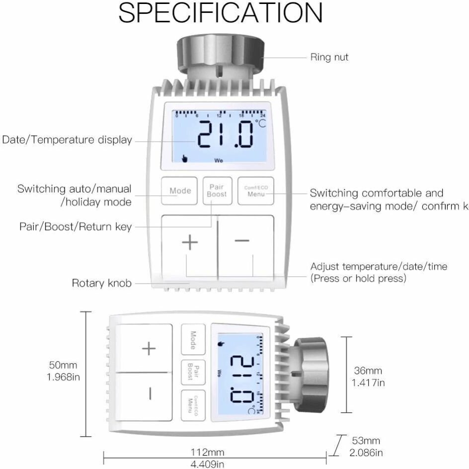 Термостат MOES Temperature Controller ZTRV-ZX-TV01 Zigbee - фотография № 9