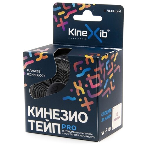 фото Кинезио тейп kinexib pro (5 м х 5 см), черный