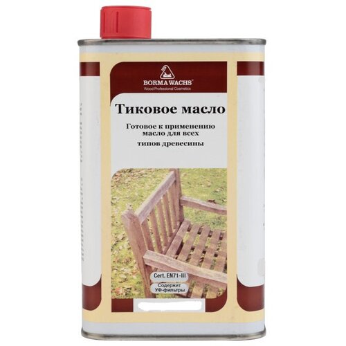 Масло тиковое (тара 1л), цв. 12053 (венге), шт тиковое масло teak oil 125мл 12053 венге borma 0360 12053 125