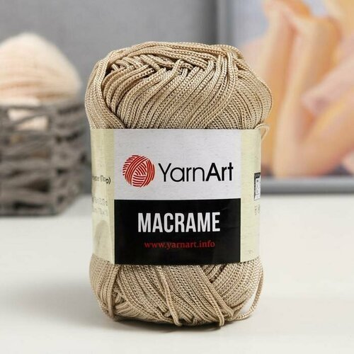 Пряжа Macrame Макраме 100процентов полиэстер 130м/90гр (166 св. бежевый)