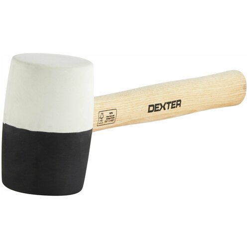 Киянка Dexter 450 г резиновая с деревянной ручкой, цвет чёрно-белый