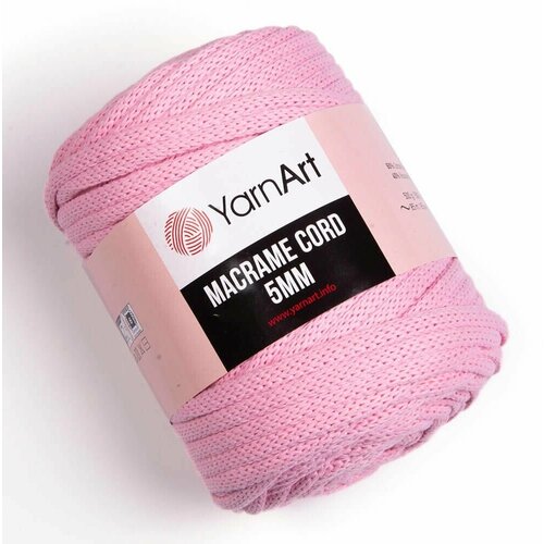 Пряжа YarnArt Macrame cord 5mm розовый (762), 60%хлопок/40%полиэстер/вискоза, 85м, 500г, 2шт