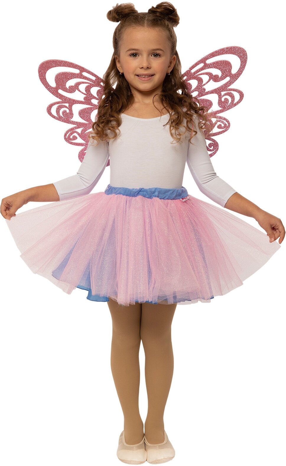 Детский карнавальный костюм для девочки Фея Блум Winx Club (крылья и юбка) на рост 104-110