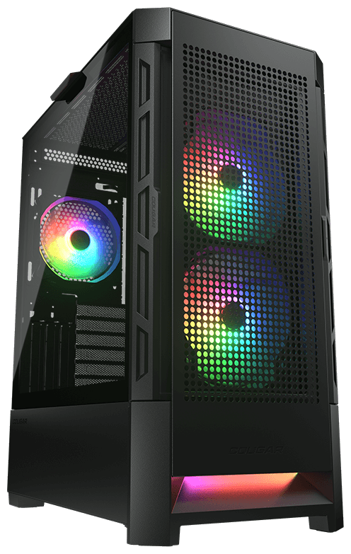 Корпус Cougar Airface RGB Black, 2х140mm + 1x120mm ARGB Fan, ARGB Fan Hub, без БП, черный, ATX