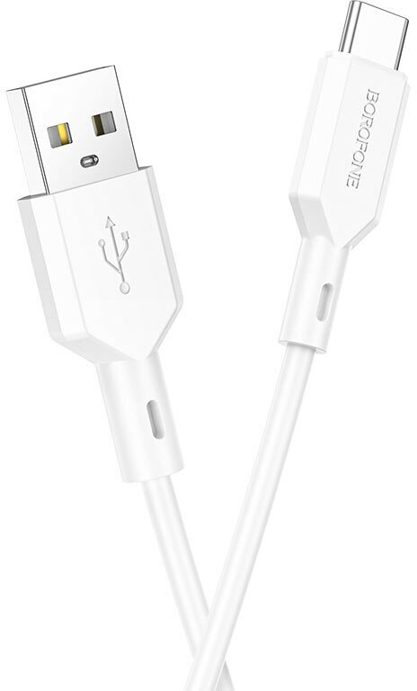 USB кабель BOROFONE BX70 Type-C, 3A, 1м, PVC (белый)