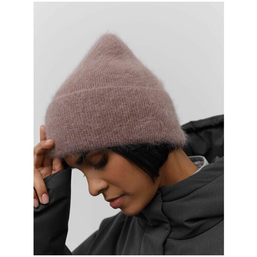 фото Gate31 шапка с отворотом из ангоры (кофейный-one size)