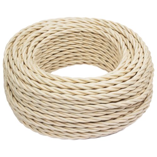 BIRONI Витой провод 3*1,5 Песочное золото (матовый) 20м