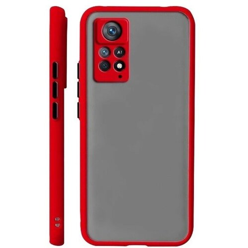 силиконовый чехол df для xiaomi redmi note 11 pro 11 pro 5g xicase 62 зеленый Накладка пластиковая матовая для Xiaomi Redmi Note 11 Pro / Xiaomi Redmi Note 11 Pro 5G / Xiaomi Redmi Note 12 Pro 4G с силиконовой окантовкой красная