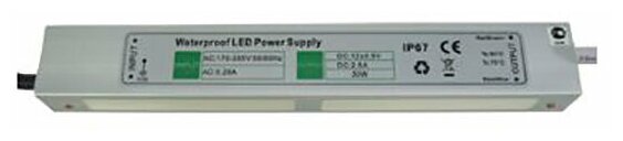 Ecola LED strip Power Supply 30W 220V-12V IP67 блок питания для светодиодной ленты