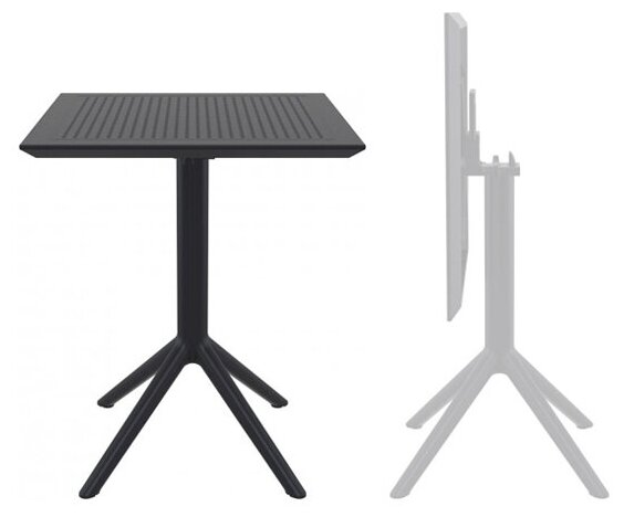 Складной садовый пластиковый стол Siesta Contract Sky Folding Table 60, черный