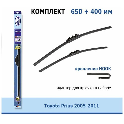 Дворники Alca Super Flat 650 мм + 400 мм Hook для Toyota Prius / Тойота Приус 2005-2011