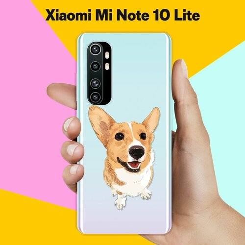 Силиконовый чехол на Xiaomi Mi Note 10 Lite Серый корги / для Сяоми Ми Ноут 10 Лайт силиконовый чехол на xiaomi mi note 10 lite закат для сяоми ми ноут 10 лайт