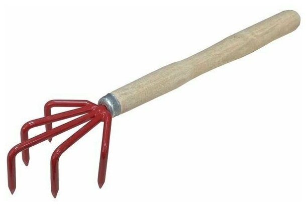 Рыхлитель Р-5 с деревянной ручкой, красный, 34см - фотография № 1