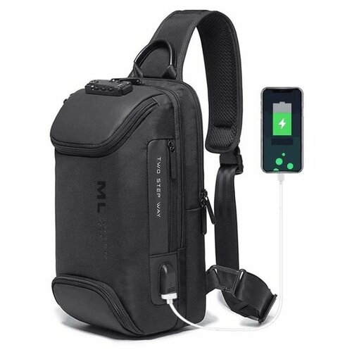 фото Сумка-мессенджер мужская ml7082 black нет бренда