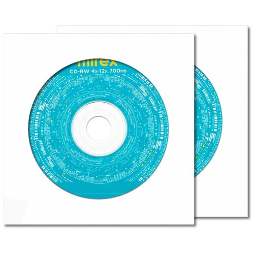 Перезаписываемый диск CD-RW 700Mb 12x Mirex в бумажном конверте с окном, 2 шт. диск cd rw mirex 202318