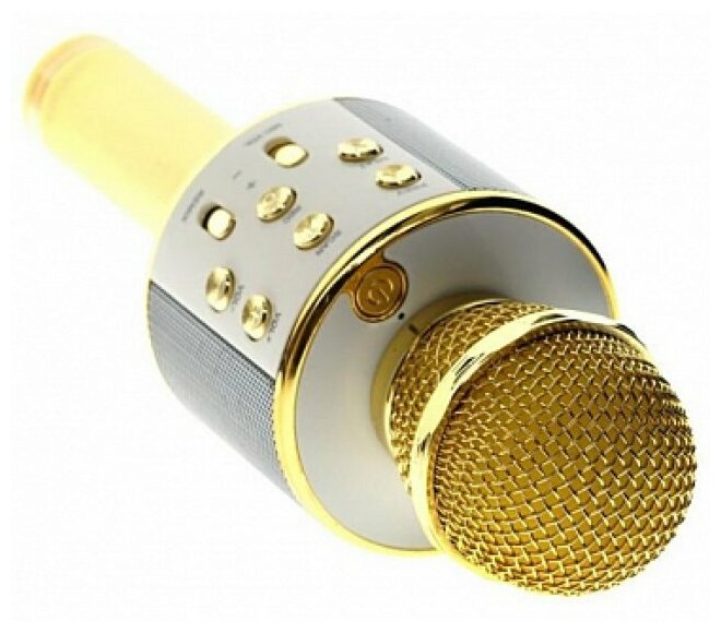 Караоке микрофон беспроводной WS 858 Bluetooth Hifi (Золотистый)