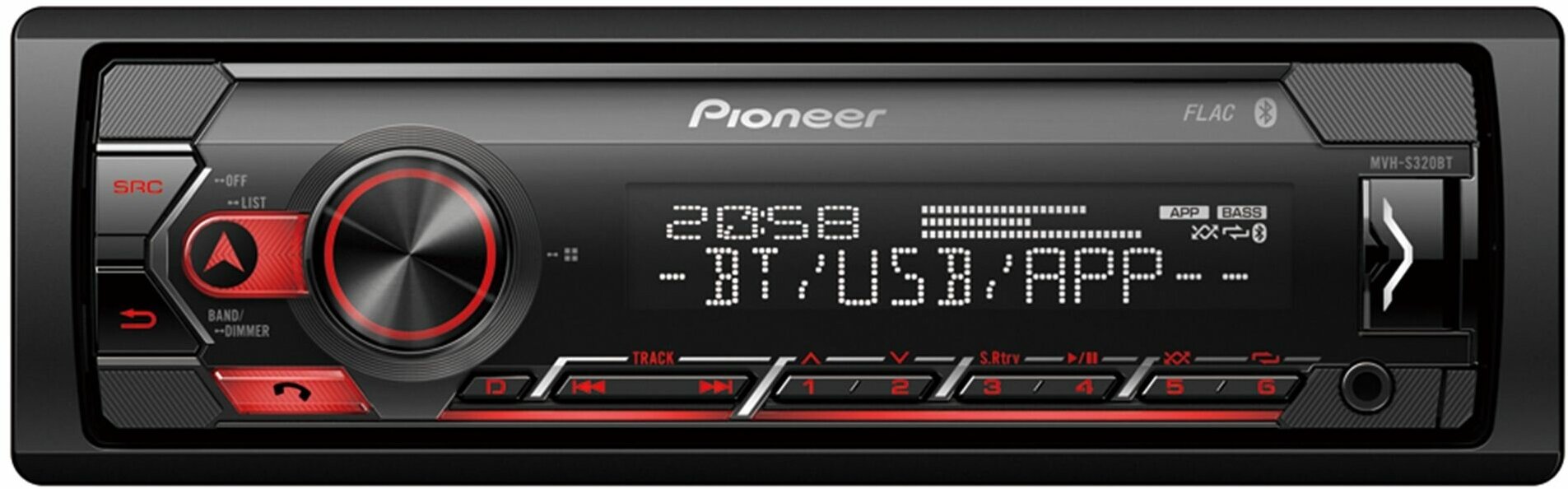 Автомагнитола Pioneer MVH-S320BT 1DIN 4x50Вт AUX DSP 2 RDS