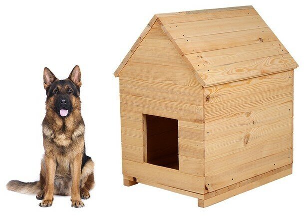 Будка для собаки, 75 × 60 × 90 см, деревянная, с крышей