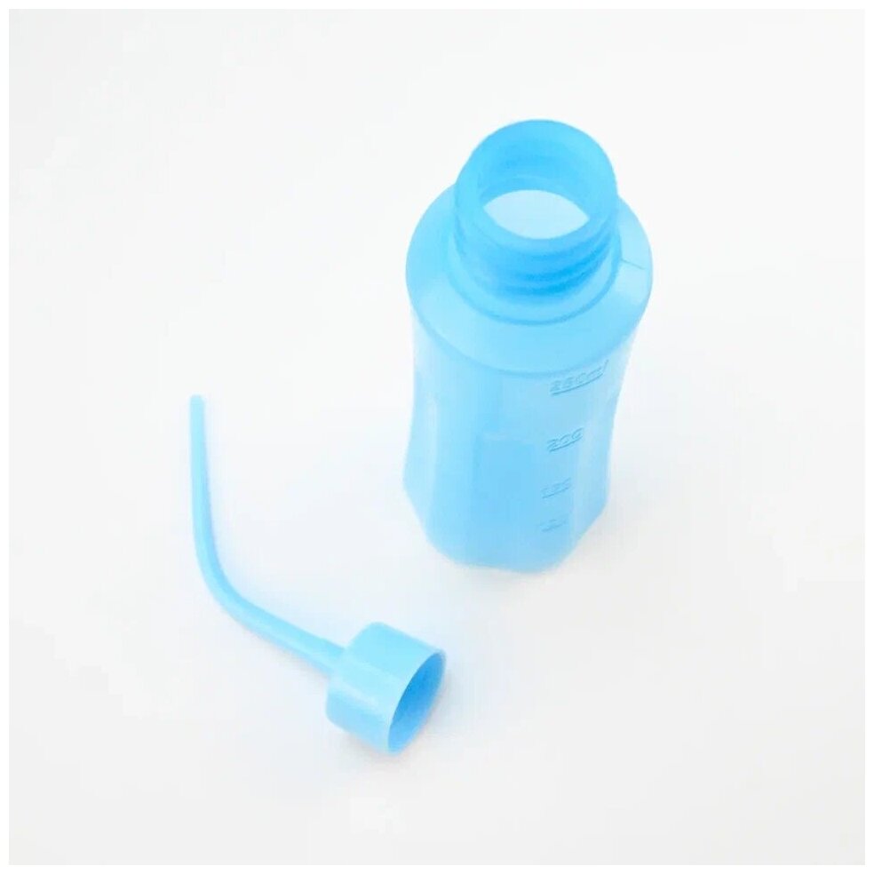 Бутылка для полива, спрей батл для тату маникюра, флакон с трубкой 250мл (синяя) - фотография № 10