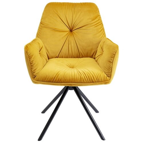 фото Kare design стул с подлокотниками lina, коллекция "лина" 60*89*65, бархат, полиэстер, мдф, сталь, желтый
