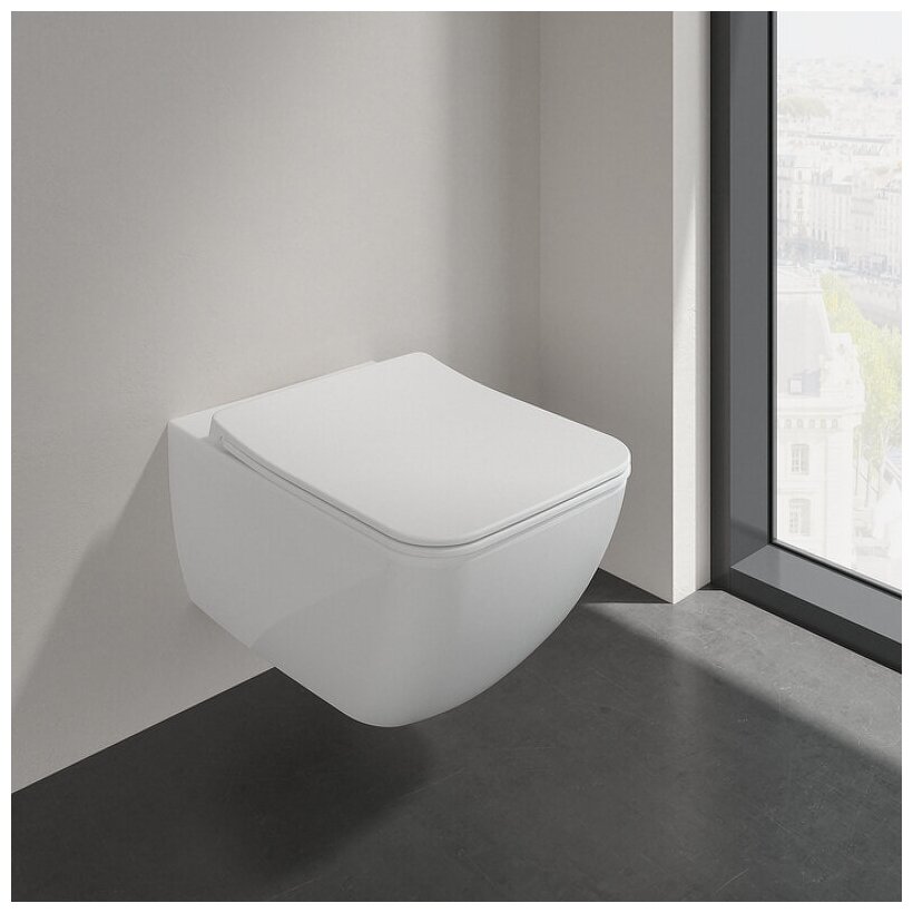 Унитаз подвесной Villeroy & Boch альпийский белый - фото №7