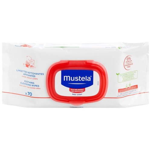 Влажные салфетки Mustela Bebe очищающие и успокаивающие 70 шт.