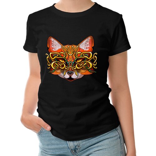 фото Женская футболка «лиса с орнаментом» (m, белый) roly