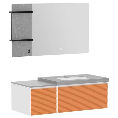 Комплект мебели для ванной комнаты Diiib Tixiang Rock Board Bathroom Cabinet 1200mm (DXYSG003-1200) (тумба с керамической раковиной, тумба, полотенцесушители, зеркало, без смесителя)