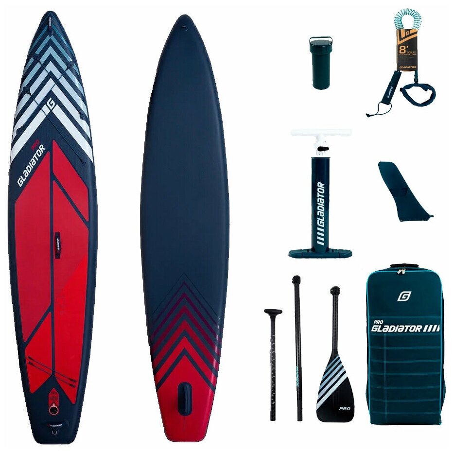 Cап борд надувной двухслойный Gladiator PRO 12.6 LT (384x73x12 см) / Sup board, сапборд, доска для сап серфинга