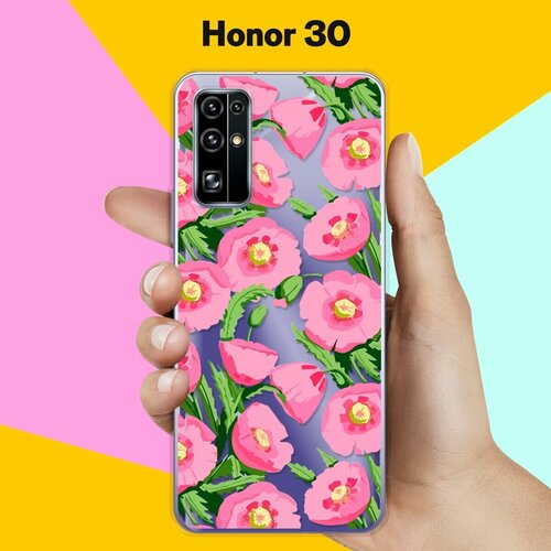 Силиконовый чехол Узор из цветов на Honor 30 силиконовый чехол узор из цветов на honor 7c