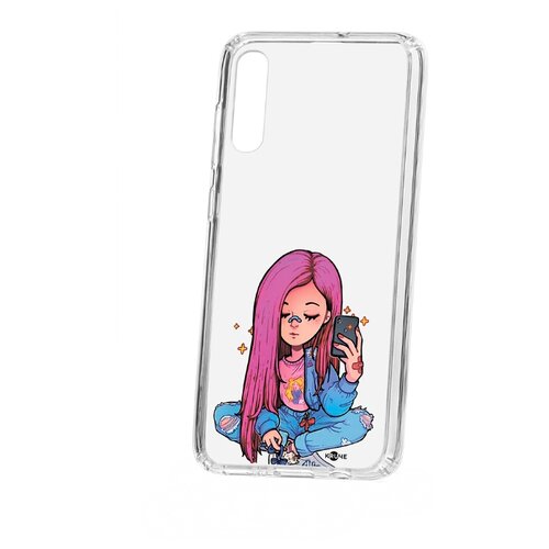 фото Чехол на samsung galaxy a70 2019 kruche print pink hair