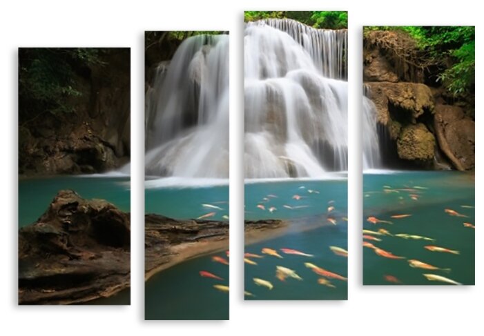Модульная картина на холсте "Водопад" 90x67 см