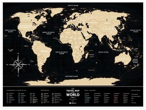 Большая скретч карта мира True Map Plus черная — купить по низкой цене наЯндекс Маркете