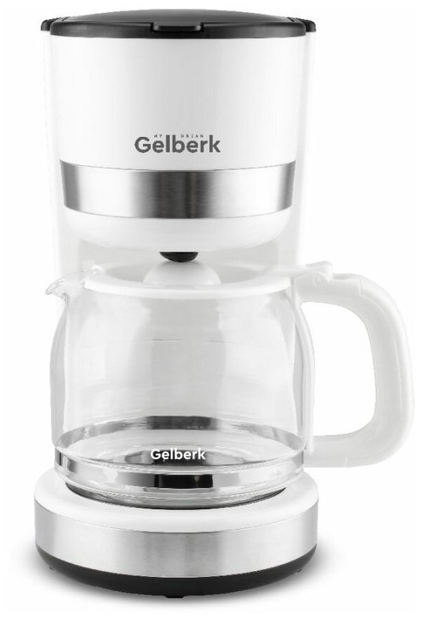 Кофеварка GELBERK GL-CD209 капельная, 1000 Вт, белый